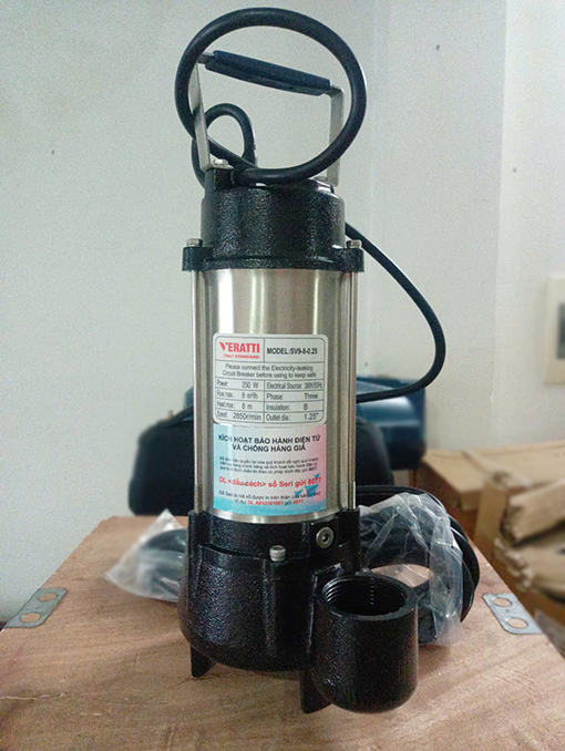 Bơm chìm nước thải Veratti Model SVm9-8-0.25F